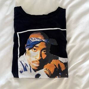Tupac Black Graphic T-Shirt
